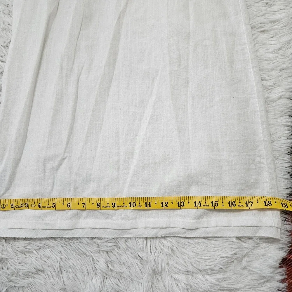 Free‎ People Movement Women's Sz L White 100% Cotton Belted Wide Leg Pants - Picture 9 of 15